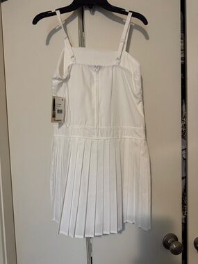 Honey and Rosie White Pleated Sundress with Adjustable Straps